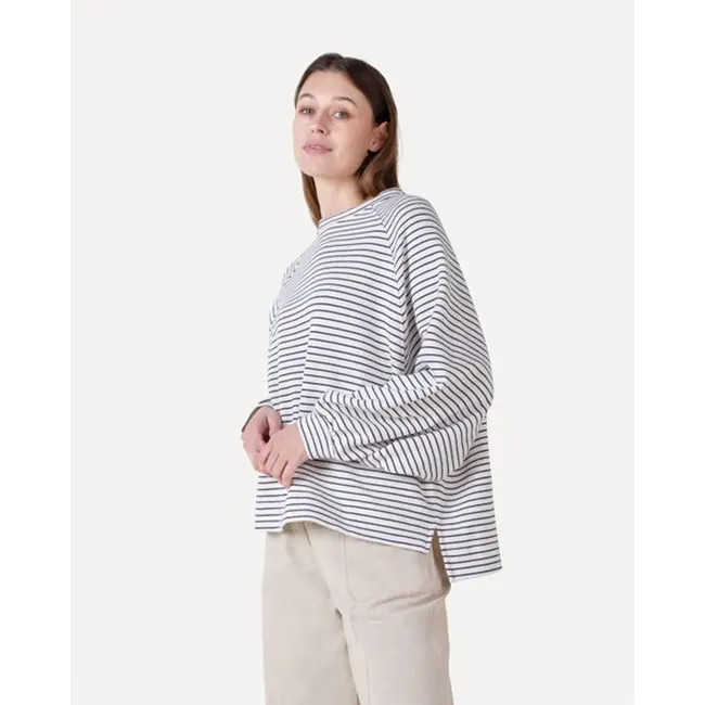 Flori Stripe Sweat l/s Navy White Stripe