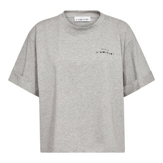 HAUTE L'AMITIÉ HL Crew Neck Crop Tee Grey Melangé