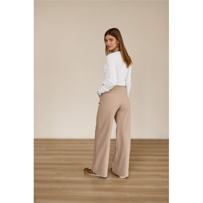 LEXIE BONDED TROUSERS- LATTE