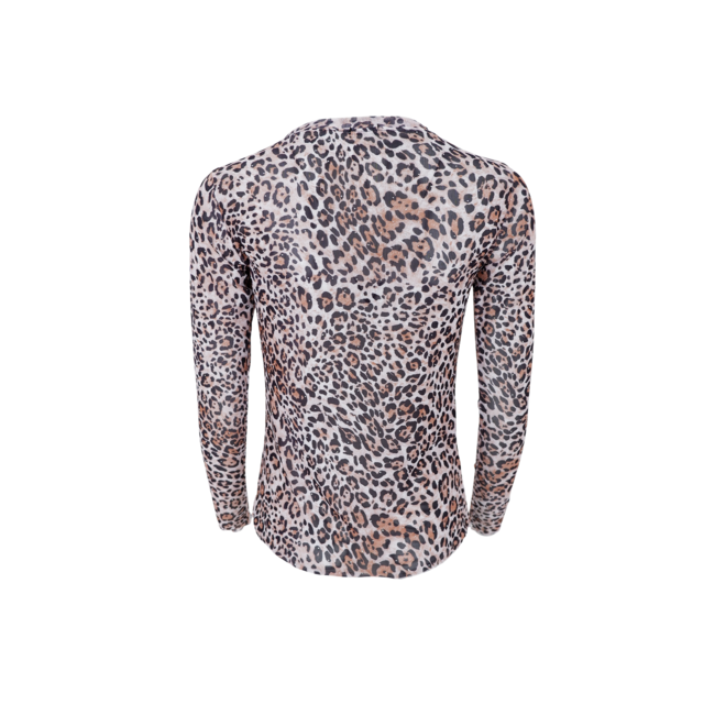 BCANNIE shimmer mesh blouse Leopard