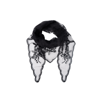 Black Colour BCMIRIANA triangle lace scarf Black