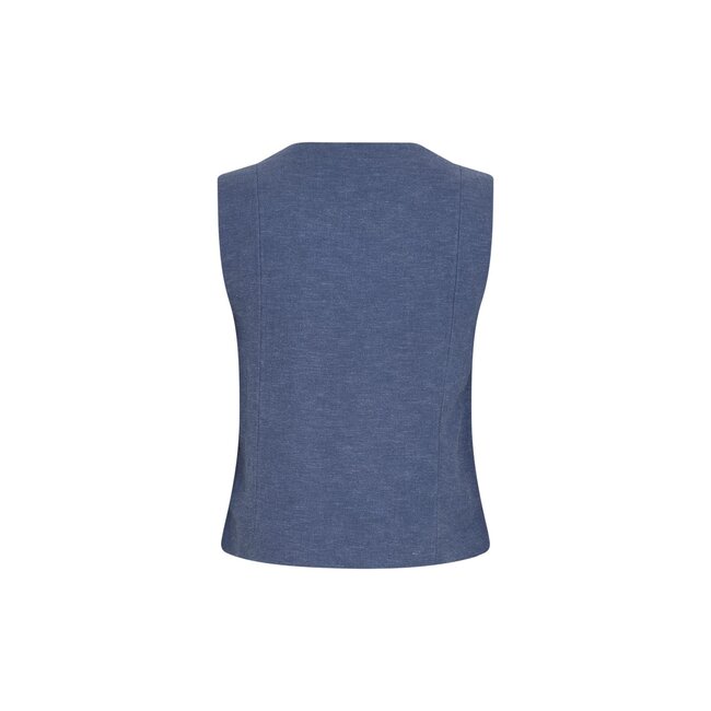 MSCHViana Ginia V Neck Waistcoat V Indigo Mel Blue