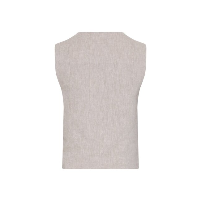 MSCHViana Ginia V Neck Waistcoat Sand Melange Beige