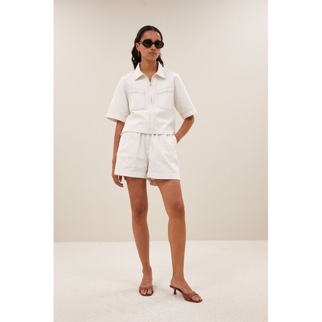 Philipe Twill Top Cloud White