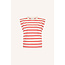 Diede Strip Top Poppy Red Stripe