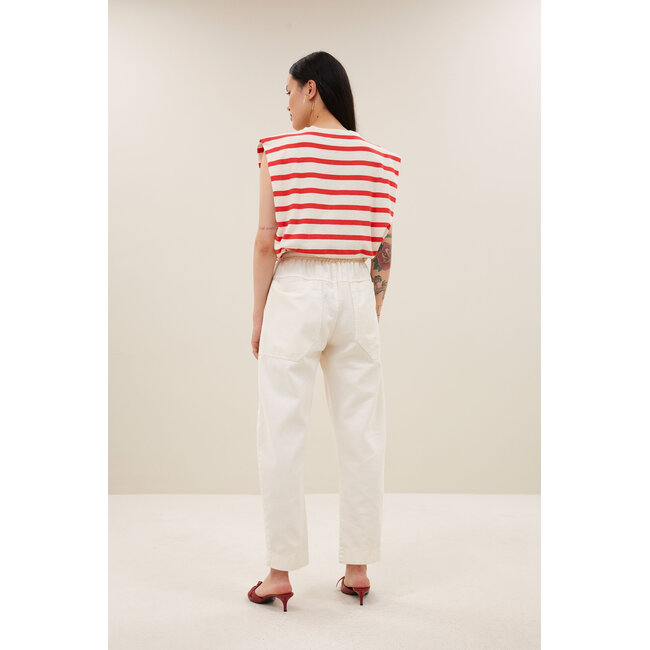 Diede Strip Top Poppy Red Stripe