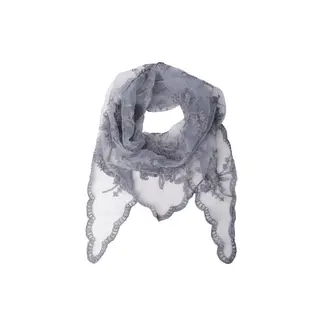 Black Colour Sjaal Grey Blue