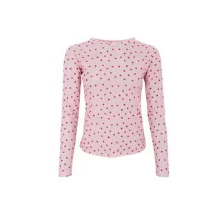 Black Colour Mesh top Rose Dot