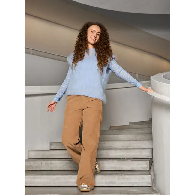 BCANNIE mesh blouse Lt. Blue Dot