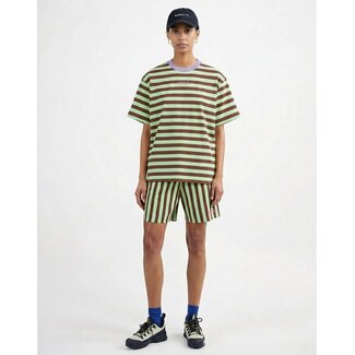 Stieglitz Shorts groen/bruin gestreept