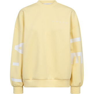 HAUTE L'AMITIÉ Maxi Split Logo Sweat Pale Yellow