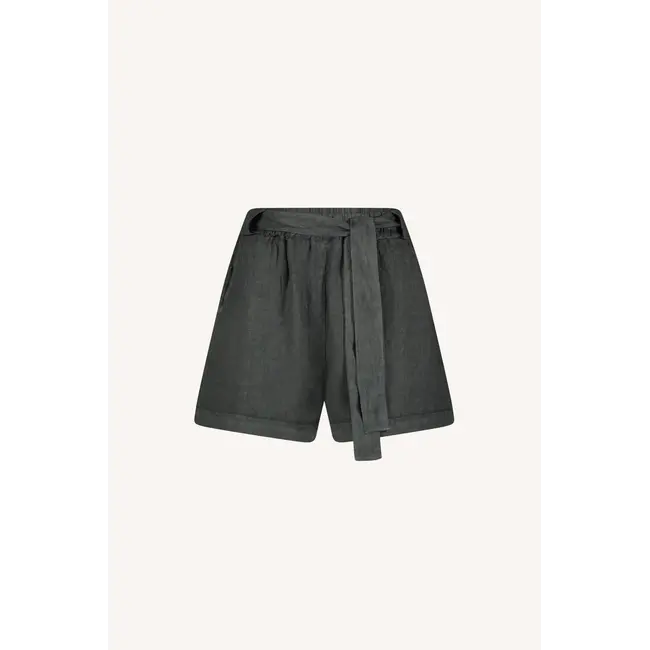 June Linen Shorts Charcoal