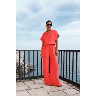 BY-BAR Benji Linen Pants Lipstick