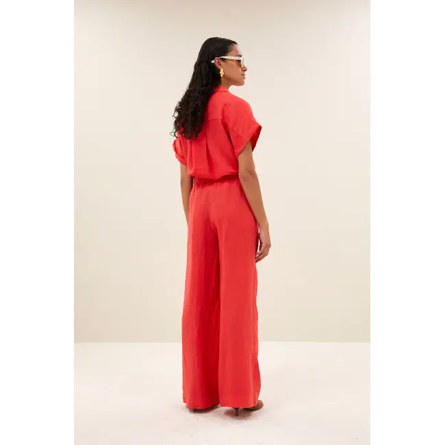 Benji Linen Pants Lipstick