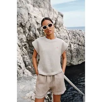 BY-BAR Mason Sparkle Pleats Top Gold