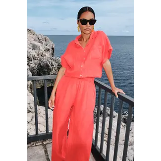 BY-BAR Rose Linen Blouse Lipstick