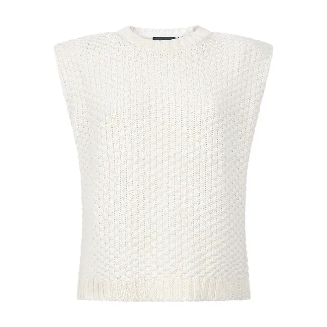 Nicola knitted vest s/l Sandshell melee