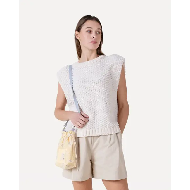 Nicola knitted vest s/l Sandshell melee