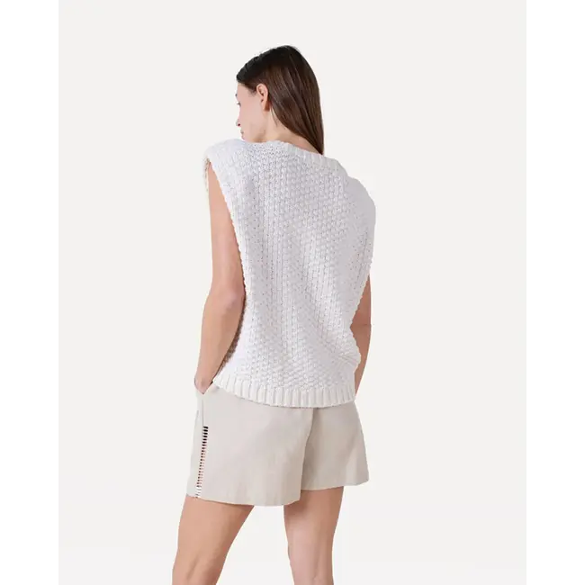 Nicola knitted vest s/l Sandshell melee