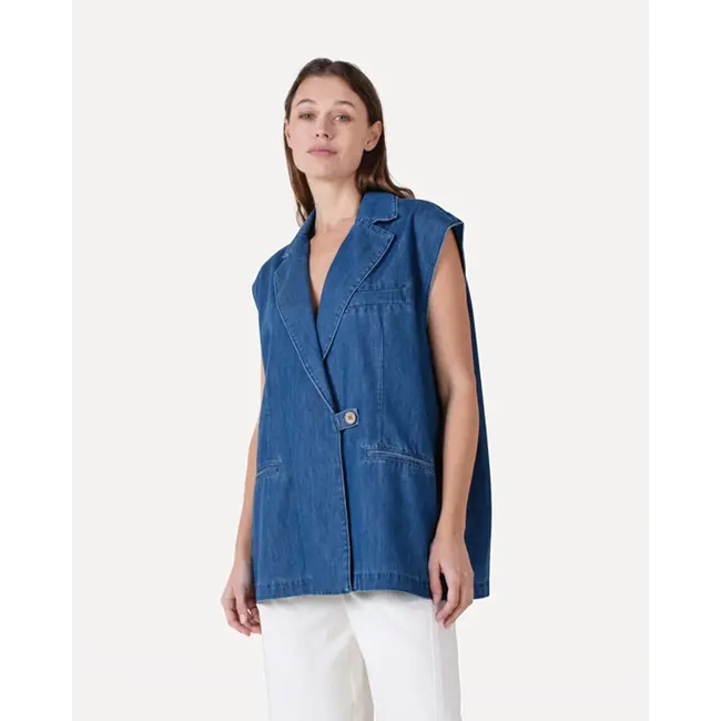 Regine blazer s/l Mid blue denim