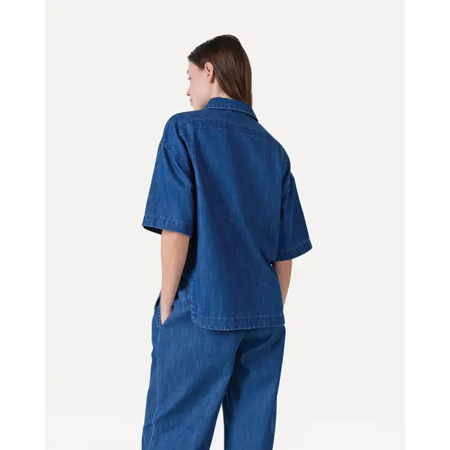 Michele shirt s/s Mid blue denim