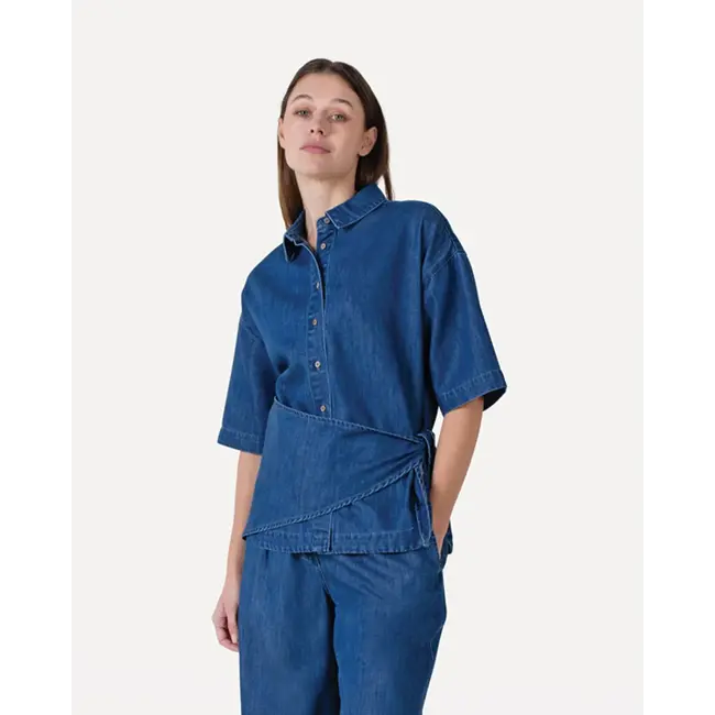 Michele shirt s/s Mid blue denim