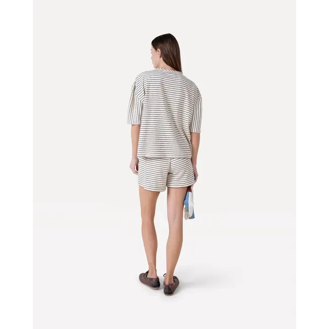 Romane towelling shorts Off white black pins