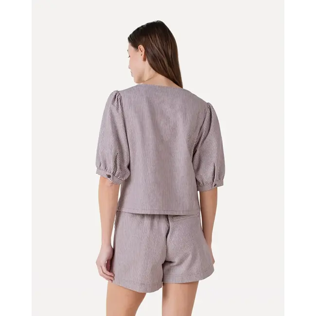 Kiek shirt s/s Chocolate fondant stripe