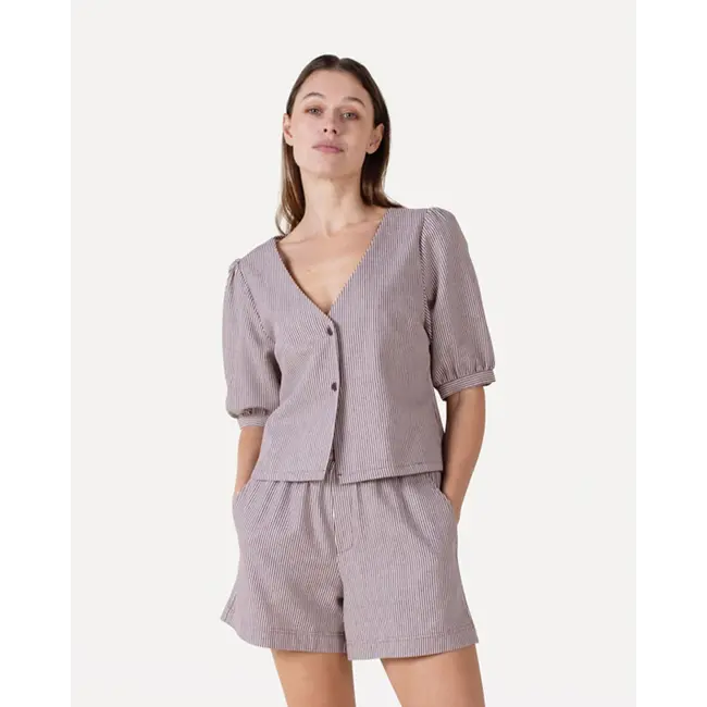 Kiek shirt s/s Chocolate fondant stripe