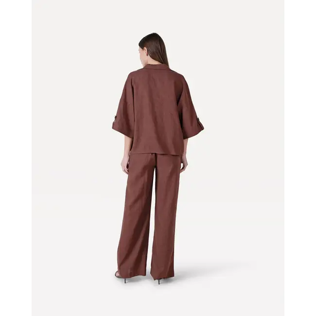 Maddy linnen pants Chocolate fondant