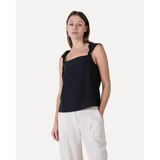 Another Label Top mouwloos zwart