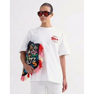 Stieglitz Mae Oversized T-shirt White met kreeft