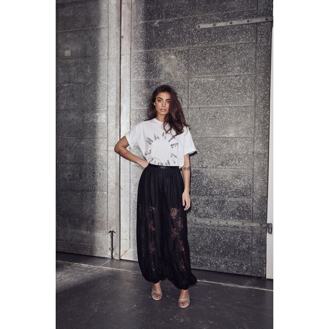 Bella Lace Harem Pant Black