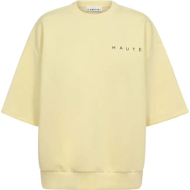 Maxi Split SS Logo Sweat Pale Yellow