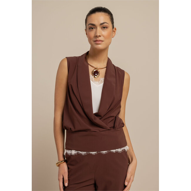 Hanne Wrap Top Chestnut