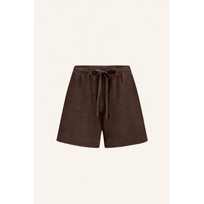 linnen korte broek Espresso