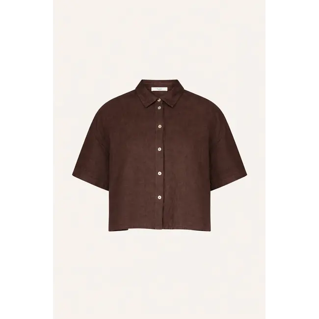 Linnen blouse Espresso