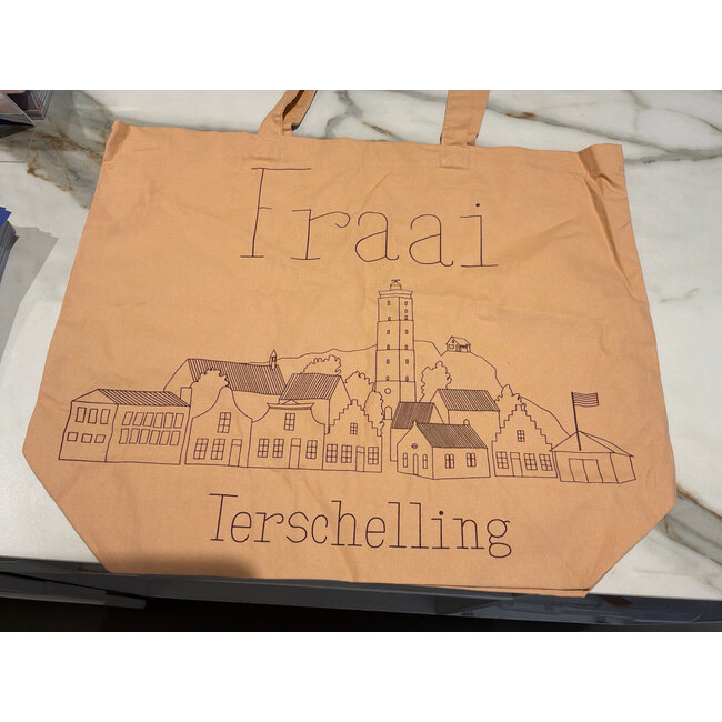 Fraai canvas shopper Nude West print