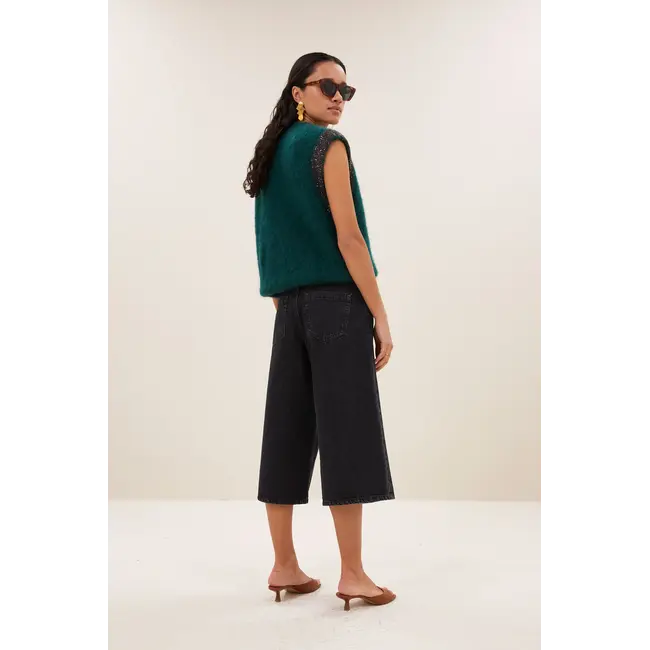 noho long denim shorts jet black