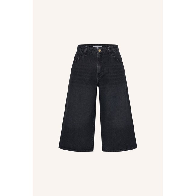 noho long denim shorts jet black