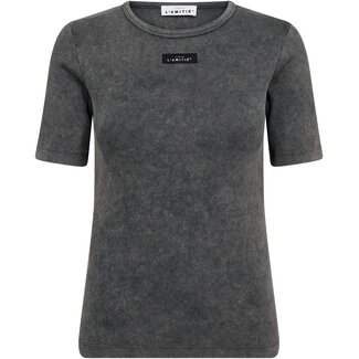 HAUTE L'AMITIÉ Vintage Acid Rib Tee Black Acid Wash