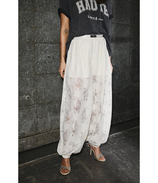 HAUTE L'AMITIÉ Bella Lace Harem Pant Off-White