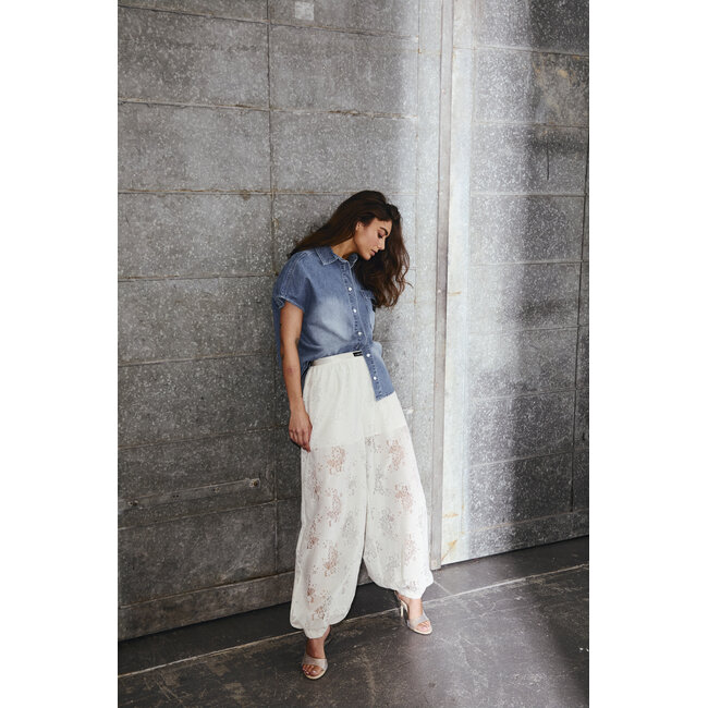 Bella Lace Harem Pant Off-White