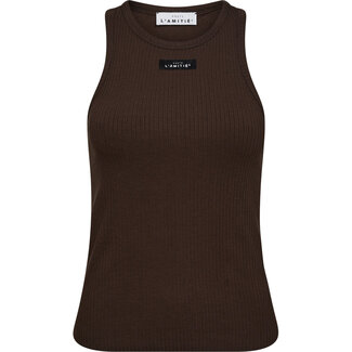 HAUTE L'AMITIÉ Rib Badge Tank Mocca