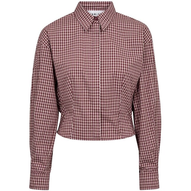 Musa Check Smock Shirt Wine