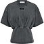 HAUTE L'AMITIÉ Romie Acid Pleat Tee Black Acid Wash