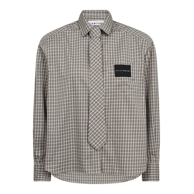 Chess Tie Shirt Beige