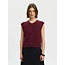 Selected Femme SLWLULU SL BUTTON O-NECK VEST NOOS Tawny Port MELANGE