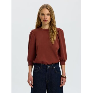 Selected Femme SLWTENNY 3/4 SWEAT TOP NOOS Cherry Mahogany
