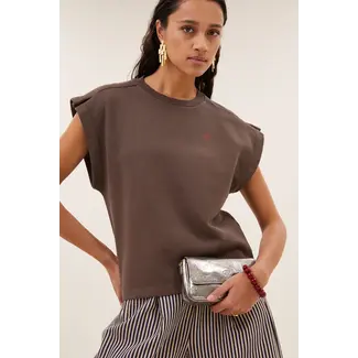 BY-BAR mason pleats top Chocolate brown